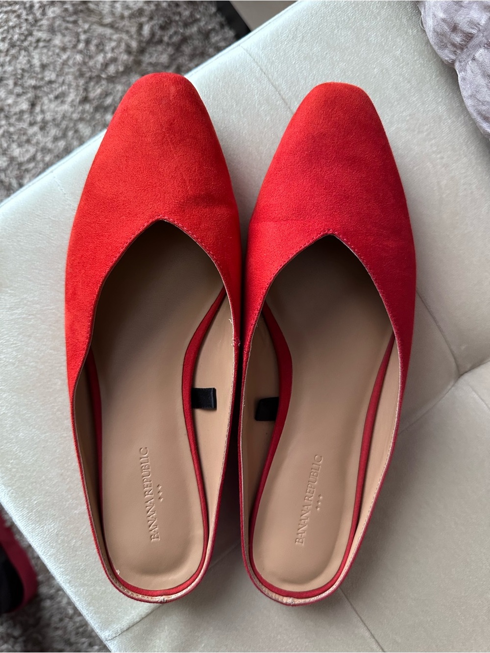 Banana Republic Red Suede Pointed-Toe Flats